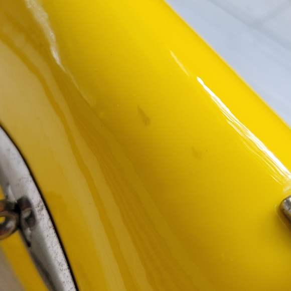 Vintage Retro Patent Yellow Double Sided Purse With Chain Strap - Picture 10 of 13